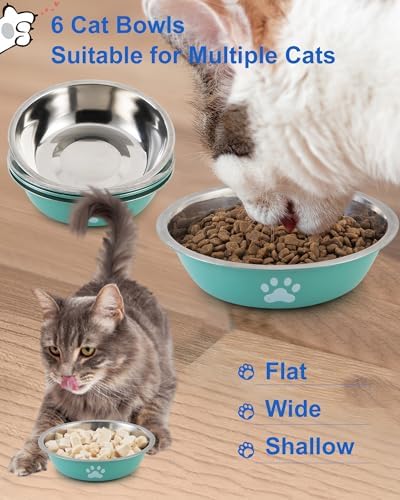 Stainless Steel Cat Bowl Whisker Friendly, Non-Slip, 6-Pack, 16 oz - Image 4