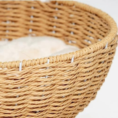SHENGOCASE Cat Tree Tower with Rattan Wicker Basket, Handwoven Large Nest Basket Bed, Window Perch for Large Cats up to 20LBS - Image 6