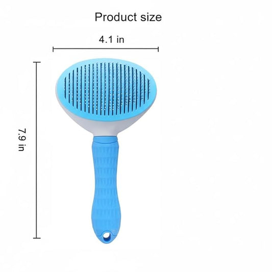 Self Cleaning Slicker Brush for Dogs Cats - One-Click Pet Grooming Tool, Removes Loose Undercoat & Tangles | Gentle Massaging Bristles for Long/Short Hair | Effective Deshedding
