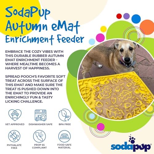 SodaPup Autumn eMat – Durable Enrichment Feeder Made in USA from Non-Toxic, Pet-Safe, Food Safe Rubber for Mental Stimulation, Avoiding Overfeeding, Fresh Breath, Digestive Health, Calming, & More - Image 3