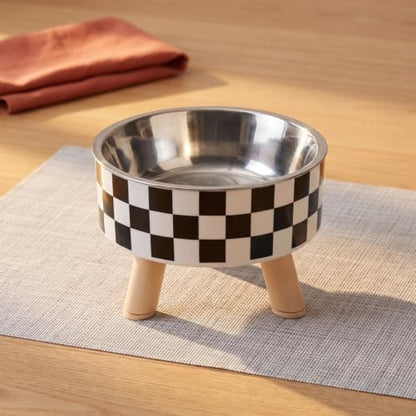 COLLBATH Elevated Cat Bowl Cat Food Bowl with Raised Feet Anti Vomit Feeding Dish for Neck Support Smooth Wide Mouth Microwave and Dishwasher Safe 5.31 X 5.31 X 1.96 in 1 Pack - Image 5