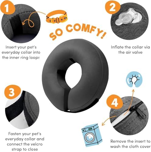 BENCMATE Inflatable Dog Cone Collar Alternative After Surgery Medium+ - Image 5