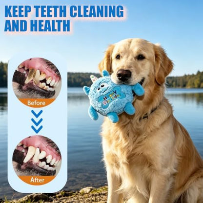 Monster Dog Birthday Toy for Gifts, Stuffed Dog Plush Toy, Blue - Image 7