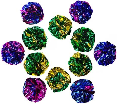 CHIWAVA 45PCS 1.6'' Mylar Cat Toy Ball Kitten Shiny Crinkle Crackle Balls - Image 3