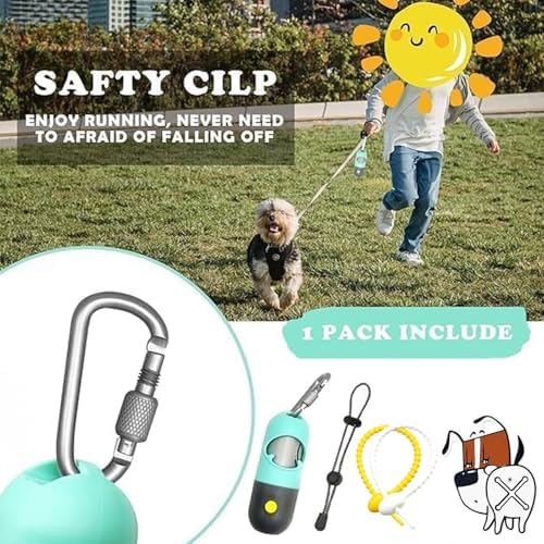YUCHIYA Dog Poop Bag Holder Dispenser with LED Flashlight(Mint Green) - Image 5
