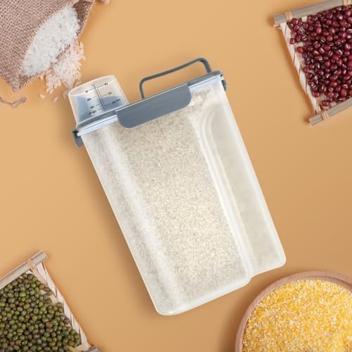 Airtight 10 Lbs Rice Storage Container Pet Dog Cat Food Holder 5 Lbs - Grey - Image 7