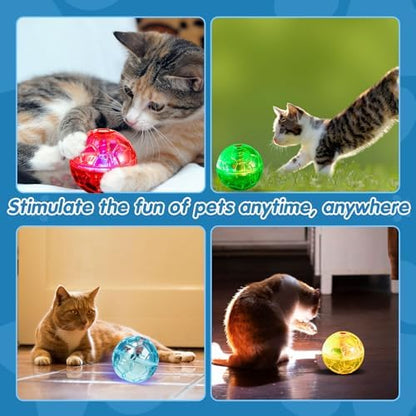 Sratte 6 Pcs Cat Ball Ghost Hunting Light up Toy - Image 6