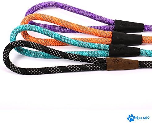 Max and Neo Rope Leash - Reflective, 6 FT x 1/2" - Teal - Image 4