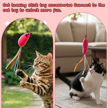 6 Pcs Catnip Cat Fish and Mice Toys, Cat Ribbon Toy Pink Cat Mouse Toy Cute Cat Feather Wand Accessories Interactive Cats Toys for Indoor Cats Kitten Play Exercise Chew - Image 7