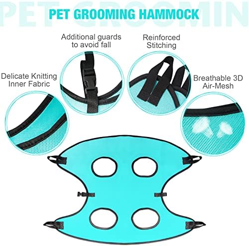 ATESON Dog Grooming Hammock - Upgrade Pet Grooming Harness for Nail Trimming (L 50lb), Dog Sling for Nail Clipping, Dog Hanging Holder Hanger for Cutting Nail with Nail Clippers - Image 4