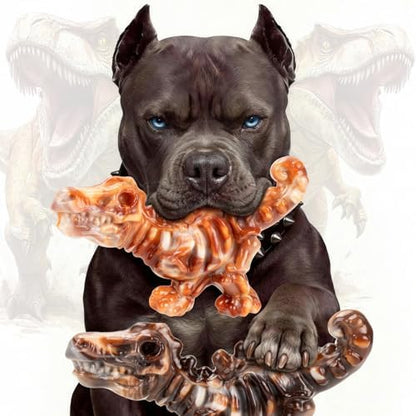 DinoBone 2-Pack Tough Dog Chew Toys for Aggressive Chewers, Rock-Hard Nylon by ChienBox