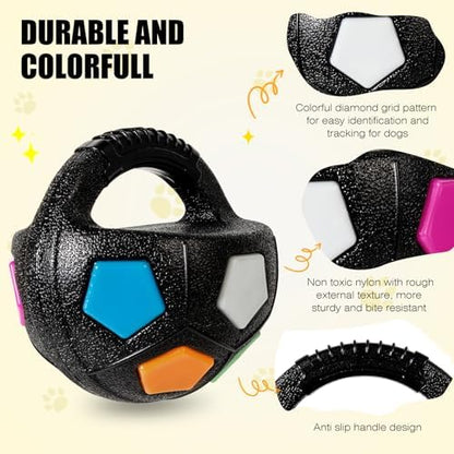 Dog Toy Ball with Handle, Toss and Fetch Play, Interactive Ball for Dogs Playing, Squeaky Floating (2pc) - Image 3