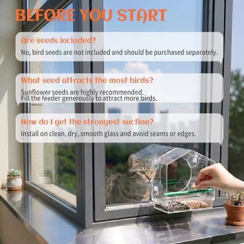 Cat Window Bird Feeder for Indoor Cats, Bird Watching TV for Cats - Image 4