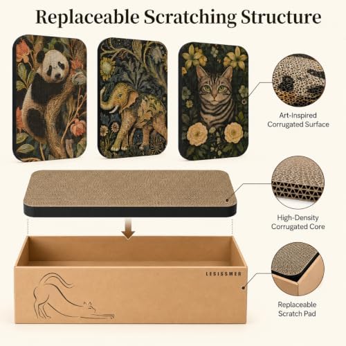 4 Pack Cat Wall Scratcher, Art Cat Scratching Board for Cats - Image 5