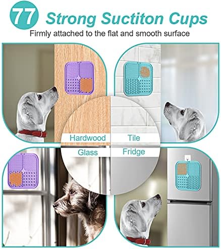 LUKITO Lick Mat for Dogs & Cats 2 Pack, Slow Feeder Licking Pad with Suction Cups for for Anxiety Relief and Boredom Reducer, Perfect for Bathing Grooming - Image 2