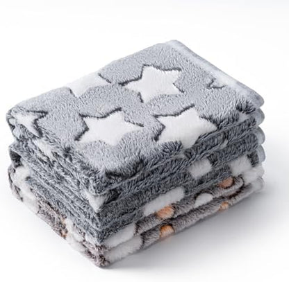 1 Pack 3 Blankets for Dog Puppy Cat (Large 41x31'', Star, Bone, Love) by CADONO