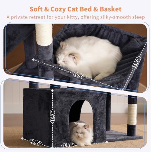 Heybly Heavy Duty Cat Tree with Large Base for Large Indoor Cats HCT026G - Image 5