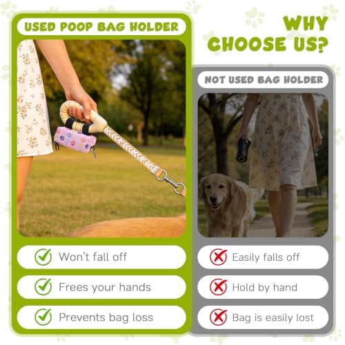 Dog Poop Bag Holder for Leashes 2 Zipper Pockets Black 1 Pack - Image 4