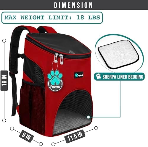 PetAmi Cat Backpack Carrier for Small Dogs and Large Cats, Airline Approved - Image 2
