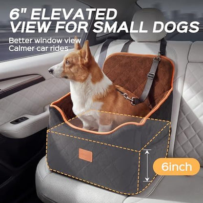 HiPetpy Dog Car Seat 6" Elevated Memory Foam Booster Seat Pet Car Seat - Image 2