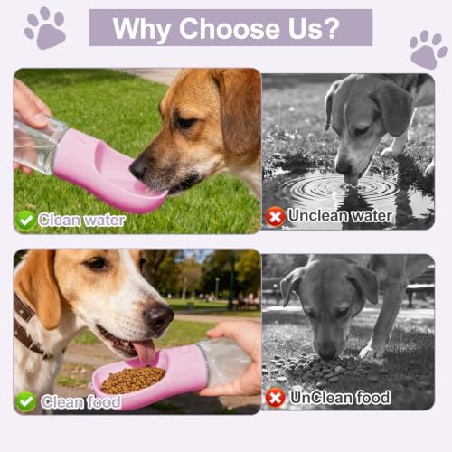 Portable Dog Water Bottle with Food Container, Drinking Bottle for Travel - Image 5