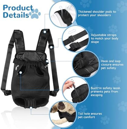 YUDODO Pet Dog Carrier Backpack Adjustable Front Carrier for Small Dog Cat - Image 2