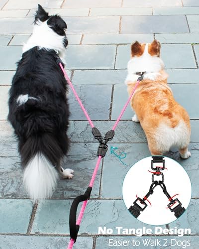 PetBonus Rope Double Dog Leash, No Tangle Dual Leash for Walking Two Dogs - Image 3