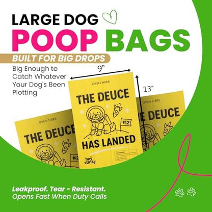 Dog Poop Bags 120 Count – Leakproof, Extra Thick & Easy Open | Unscented Plant-Based PLA + PBAT, Fits All Dispensers | Funny Hey Stinky Design – Proudly Supporting Service & Therapy Dogs - Image 3