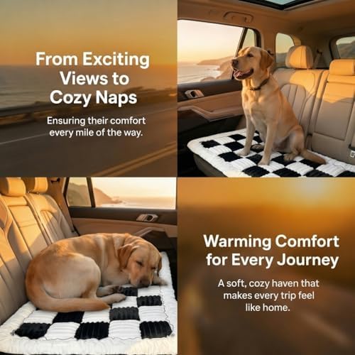 RYNVALE 51"x 23.6" Thickened Dog Bed Mat for Car Back Seat with Laundry Bag - Image 7