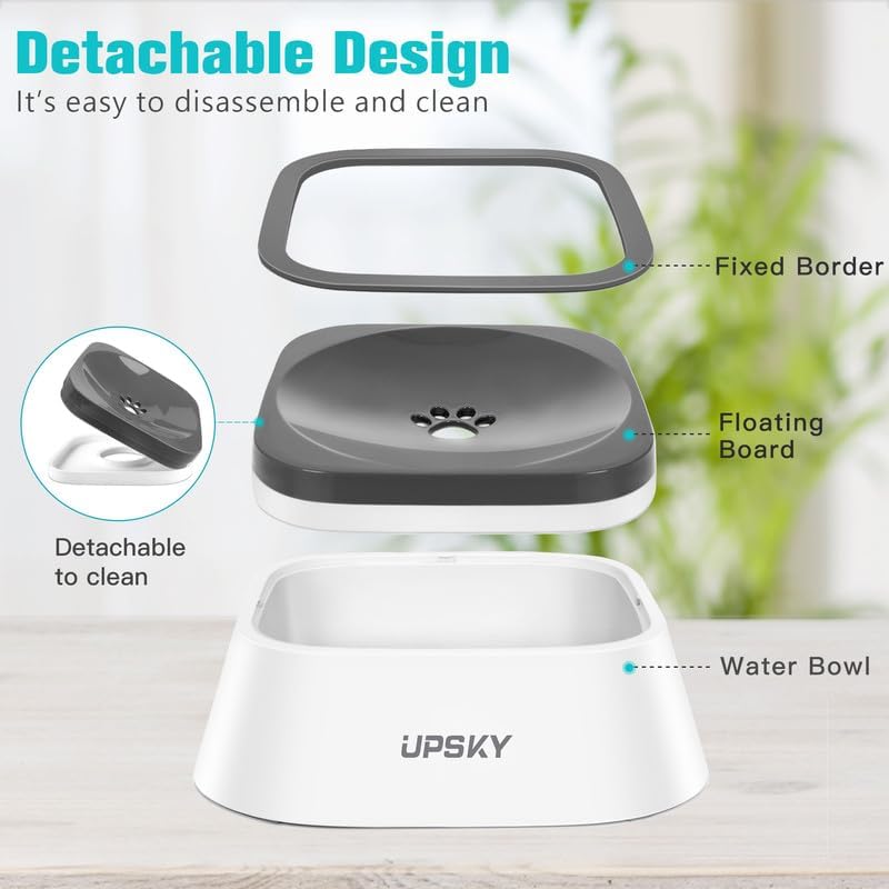 UPSKY 35oz No-Spill Pet Water Bowl, Slow Water Feeder for Dogs and Cats - Image 2
