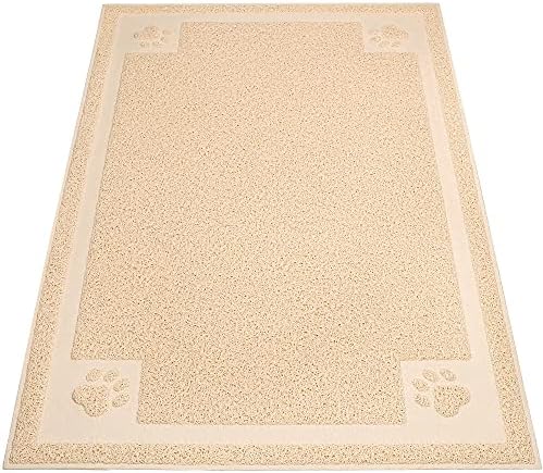 UPSKY Large Cat Litter Mat Trapper 35"×23", Waterproof, Non-Slip, Beige by UPSKY