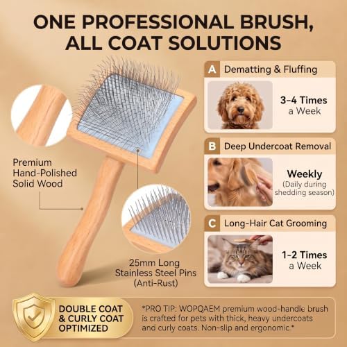 Slicker Brush for Dogs, Doodles, Poodles & Long Haired Cats - Image 5