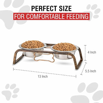 Loving Pets Elevated Dog Bowls – Raised Stainless Steel Dog Bowls with Steel Stand – Non-Skid, No Spill Feeder for Small, Medium & Large Dogs – Easy to Clean, Durable Raised Dog Feeding Station
