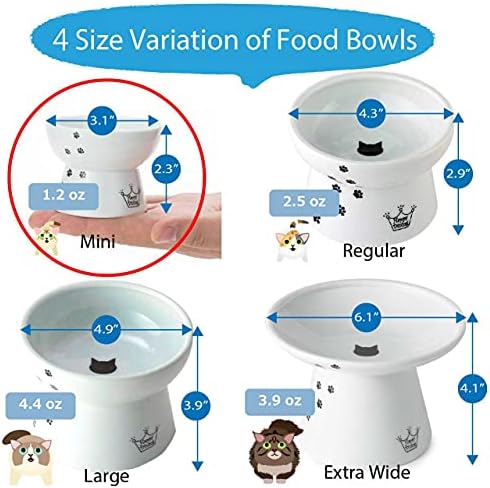 Necoichi Ceramic Elevated Cat Food Bowl, Whisker-Friendly (Cats, Mini) - Image 4