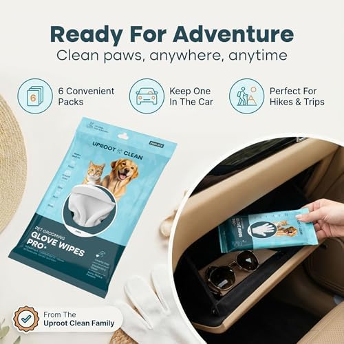 Uproot Clean Pet Grooming Gloves: Deodorizing & Grooming, 1-Month Supply - Image 6