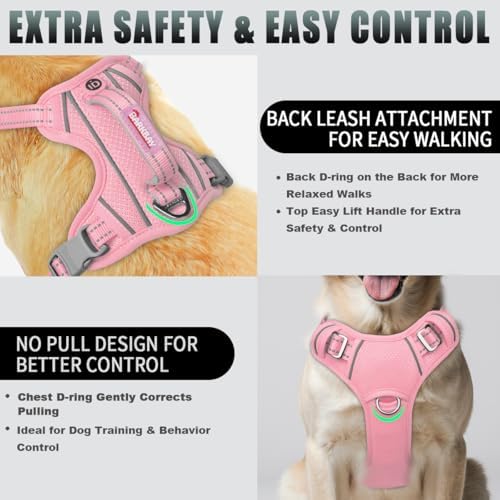 BARKBAY Dog Harness for Large Dogs No Pull Dog Vest ID Tag Pocket - Image 3