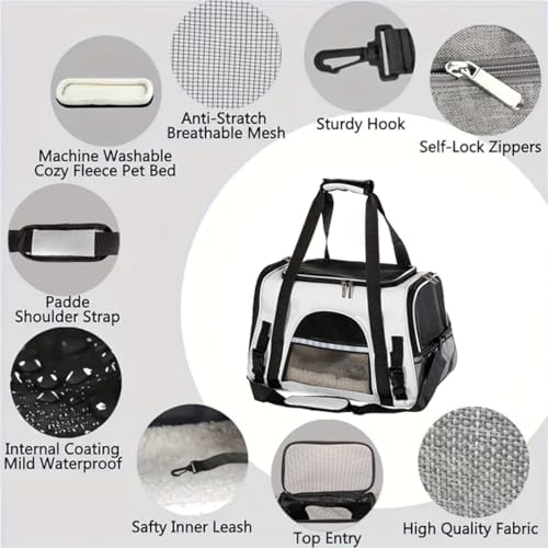 Cat Carrier Bag, Airline Approved Soft Carrier for Cats & Small Dogs - Image 3
