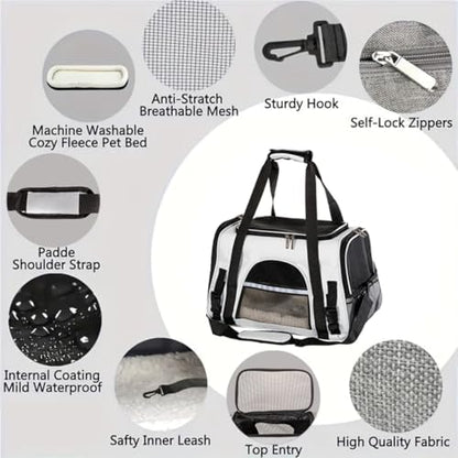 Cat Carrier Bag, Airline Approved Soft Carrier for Cats & Small Dogs - Image 3