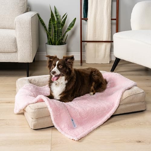 PetAmi Soft Plush Sherpa Dog Blanket for Pet Cat, Medium 29x40, Pink - Image 2