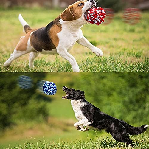 Pet Chew Toy, Knots Weave Cotton Rope, Biting Small Ball for Dogs & Cats, 3 in One Pack - Image 6