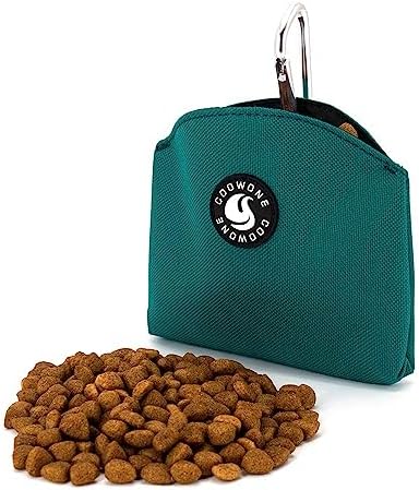 Dog Treat Pouch Magnetic Closure Small Dog Training Treat Pouch Pocket Sized Small Dog Treat Pouch with Clip (Green) by COOWONE