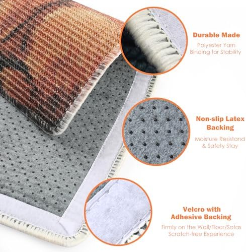 3-in-1 Sisal Cat Scratch Mat on Floor & Wall Mounted 23.6x15.7'' - Image 4