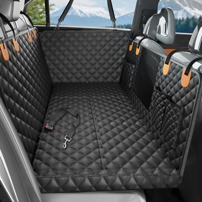 Dog Car Seat Cover for Back Seat, Hard Bottom Hammock Hold 400lbs For Cars by HikeSeptPals