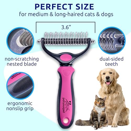Pat Your Pet Deshedding Brush & Metal Comb Grooming Combo for Cats & Dogs - Image 6