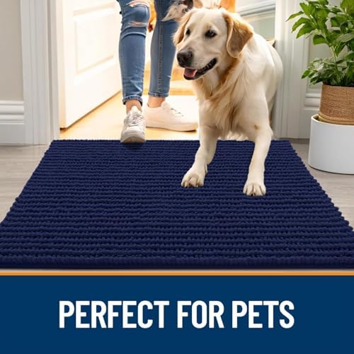 OLANLY Dog Door Mat for Muddy Paws 47x24, Extra Absorbent Chenille Mud Mat - Image 6