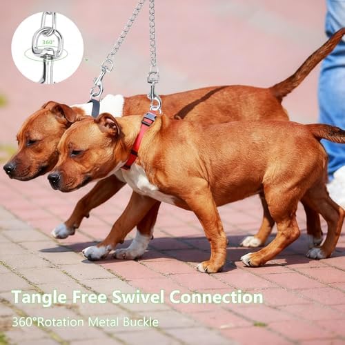 Hypeety Double-Head Dog Leash Chain Heavy Duty Twin Lead for 2 Dogs, M - Image 3
