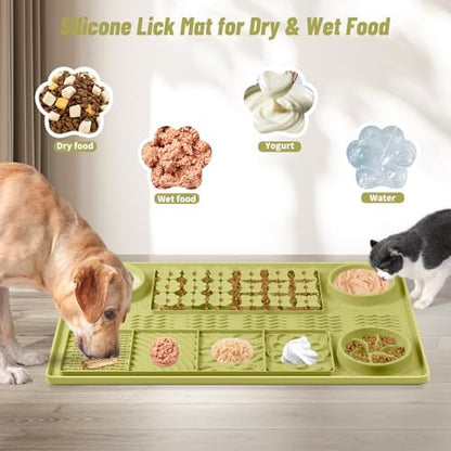 Silicone Lick Mat for Dogs 32"x 20" Large Slow Feeder Mat, Green - Image 2