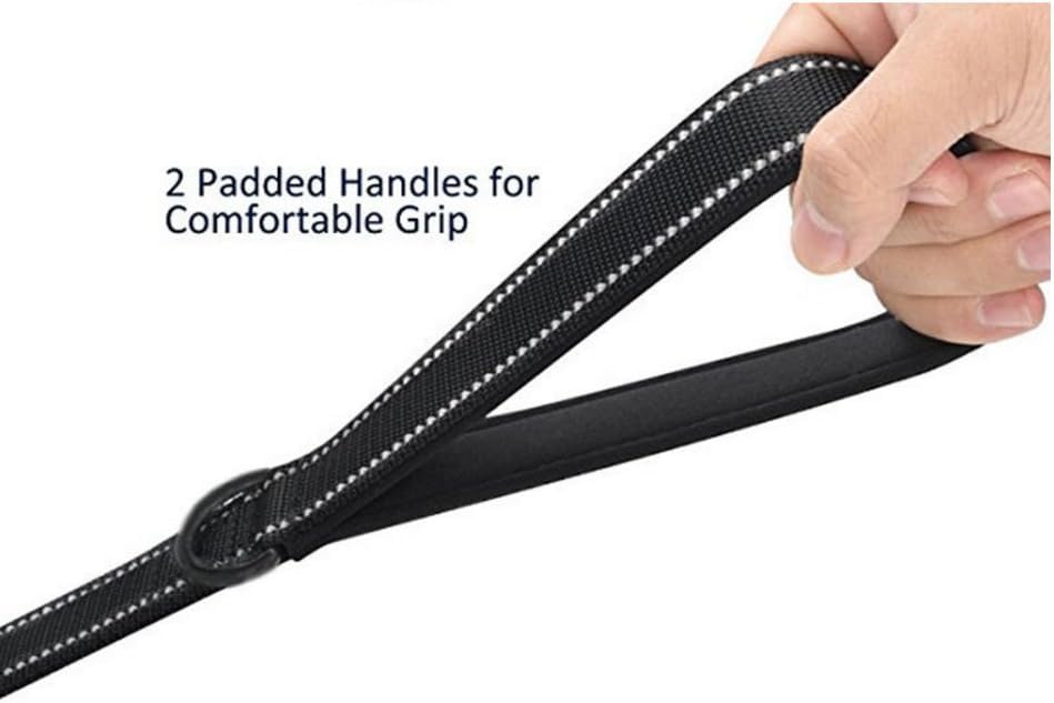Dog Leash Heavy Duty - 2 Handles by Padded Traffic Handle for Extra Control, 6foot Long - Perfect for Medium to Large Dogs (6 ft, Black Blue) - Image 5
