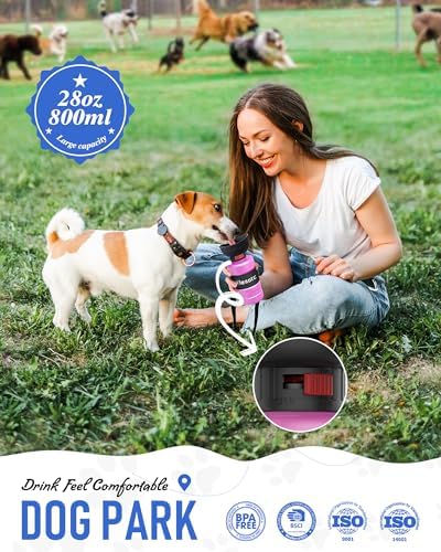 lesotc Dog Water Bottle, Portable Water Dispenser with Bowl, Leak Proof Pet Travel Water Bottle Puppy Essentials Doggie Stuff Accessories for Outdoor Walking, Hiking, Camping - Image 2