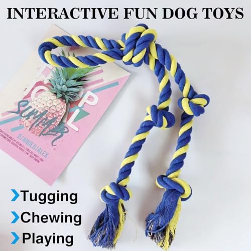 Rope Toy for Dogs，Large Dog Rope Toys for Aggressive Chewers, Heavy Duty Dog Toys for Large Medium Breed, Indestructible Tough Chew Toys Tug of War Dog Toy Cotton Rope for Teeth Cleaning - Image 7
